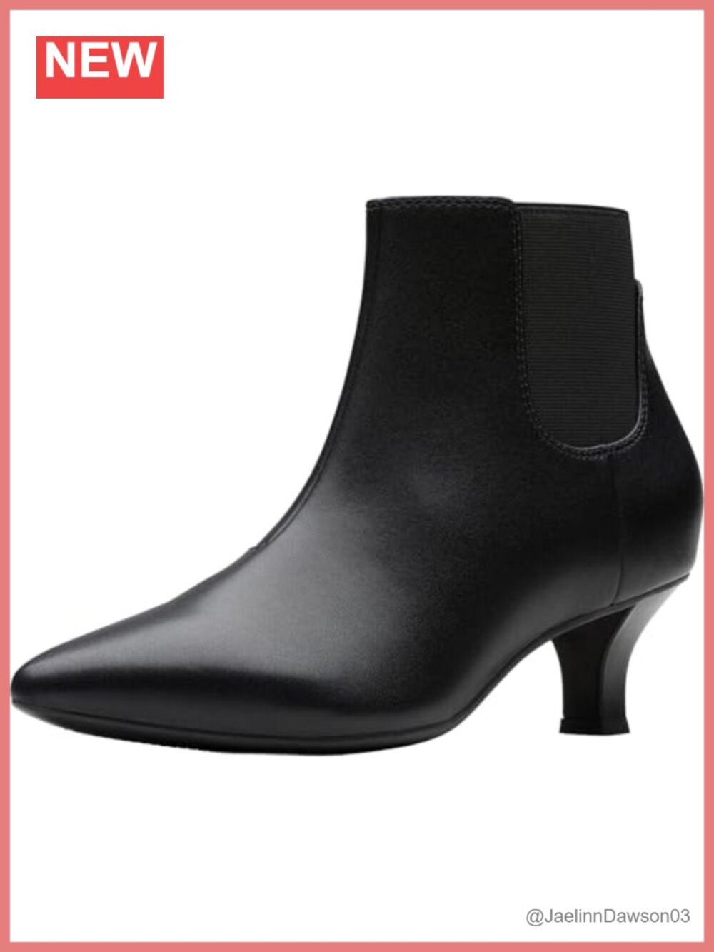 Pointed Toe Ankle Bootie Leather Kitten Heel Zip